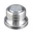 Magnetic screw plug with hexagon socket made of steel white zinc plated with neodymium magnet